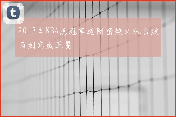 2013年NBA总冠军迈阿密热火队击败马刺完成卫冕